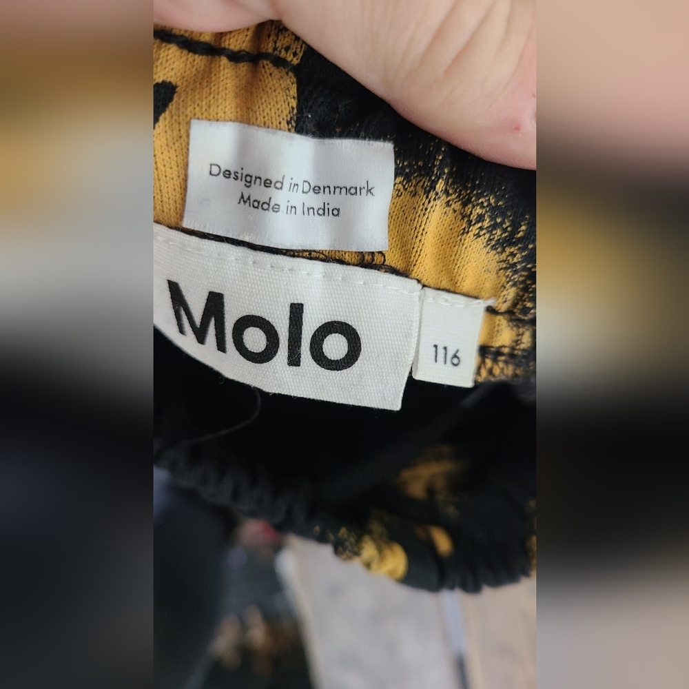 MOLO SZ 116 / 6Y VGUC BLACK w/ YELLOW SMILES 😃 HAPPY FACES jogger Sweatpants - Picture 3 of 4